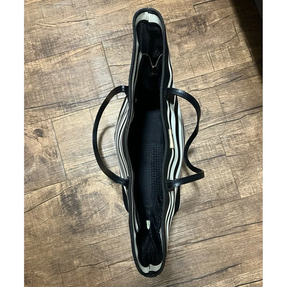 Kate Spade striped leather black and white tote bag